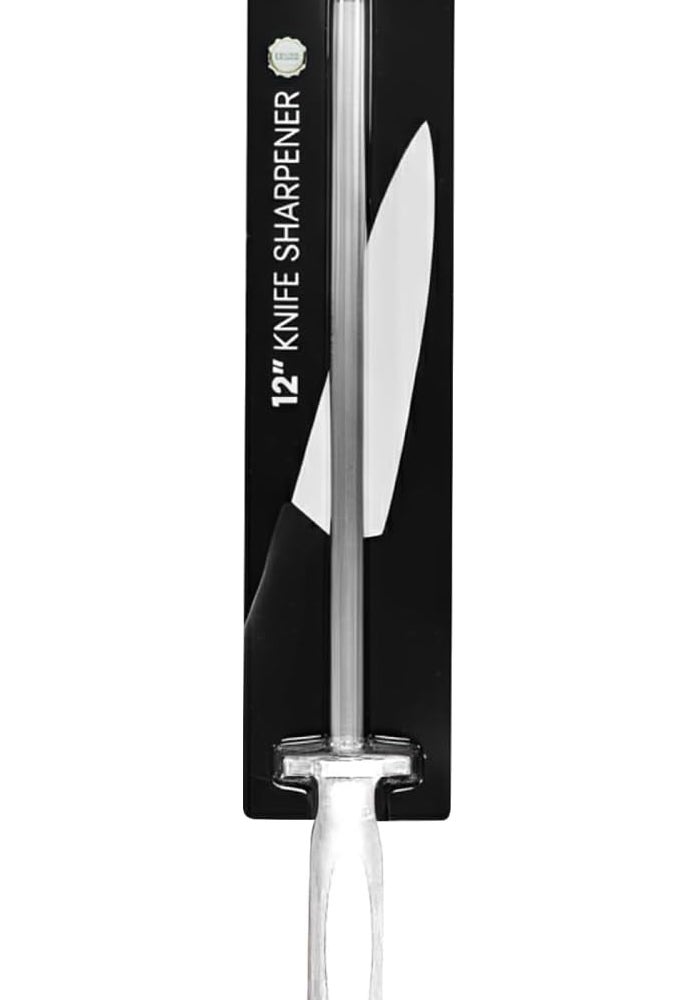Kitchen Master 12 Inch Stainless Steel Sharpening Steel (White) | Professional Honing Rod, KMK064 - Image 3
